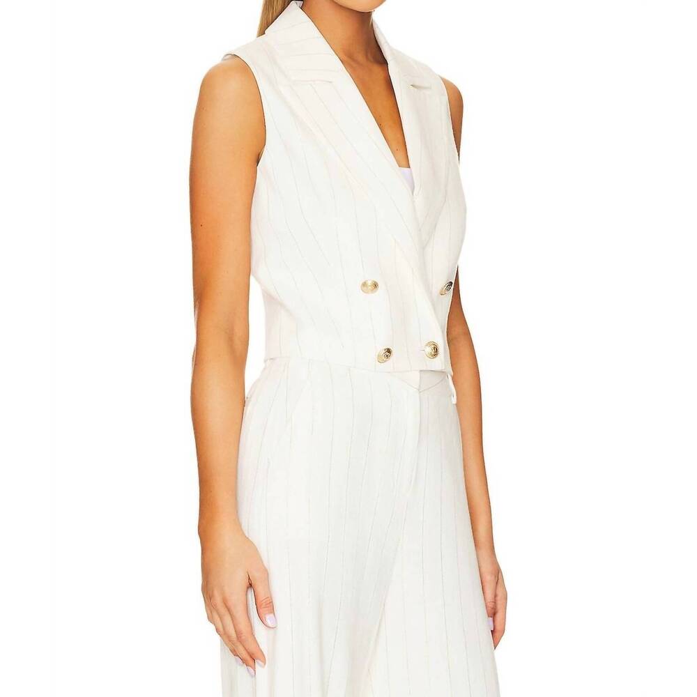 NEW L'AGENCE fable vest in off white - Picture 3 of 4